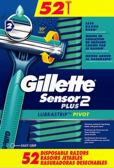 Rasoir Gillette Sensor 2 Plus, 52 unités