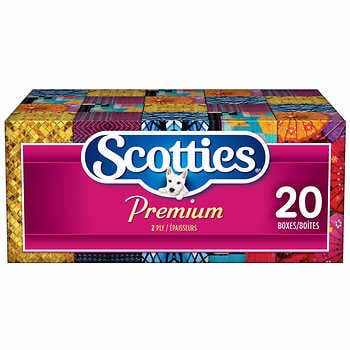 Scotties Premium – Mouchoirs de papier paquet de 20